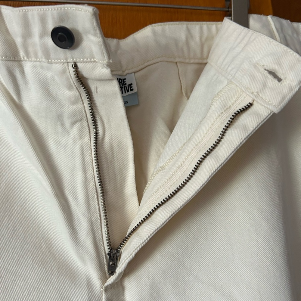 Future Collective Women's Wide Leg Trousers Jeans Crème Beige New high rise - Picture 6 of 7